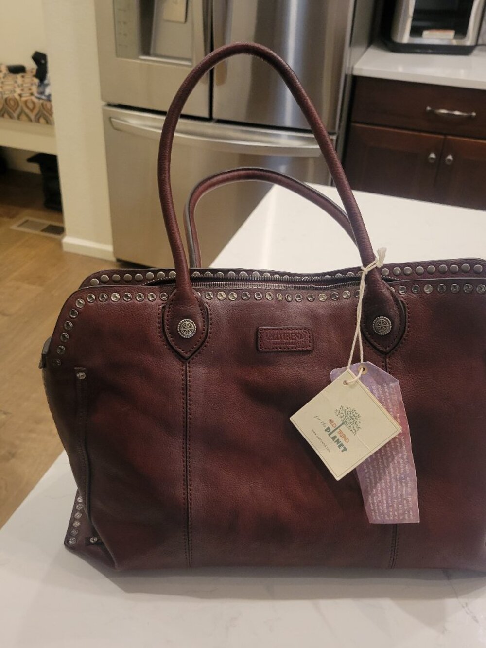 NWT Old Trend Leathre Stud Satchel